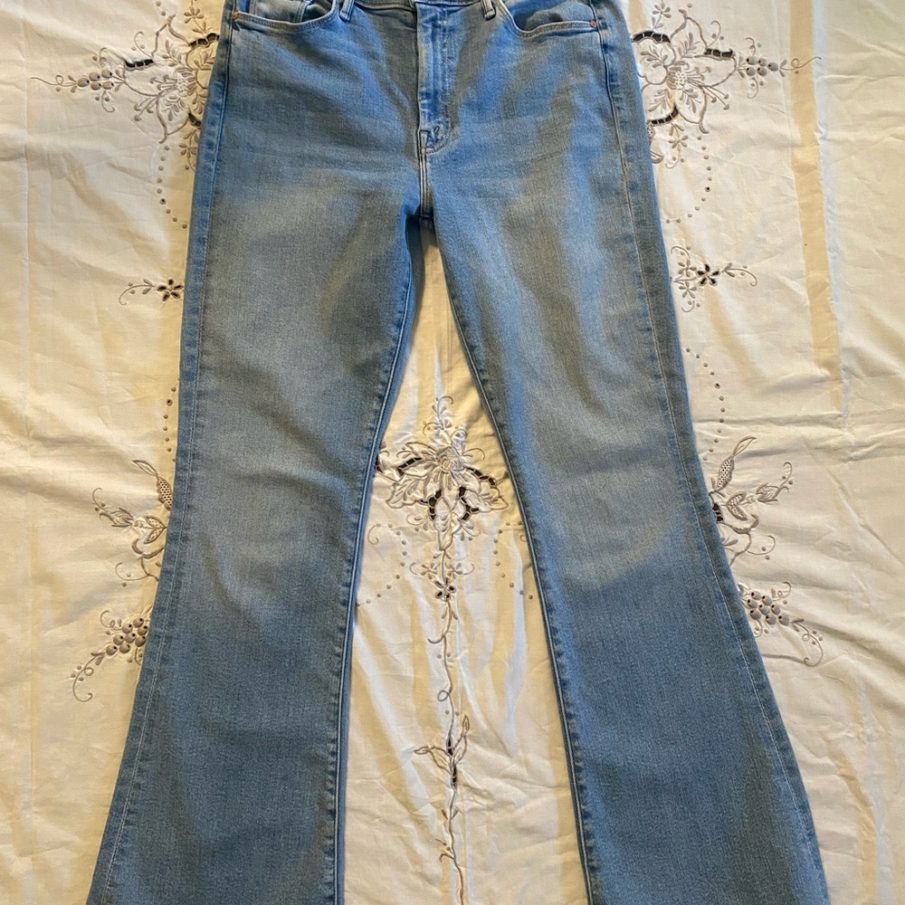 MOTHER Light Blue Flare Jeans Weekender